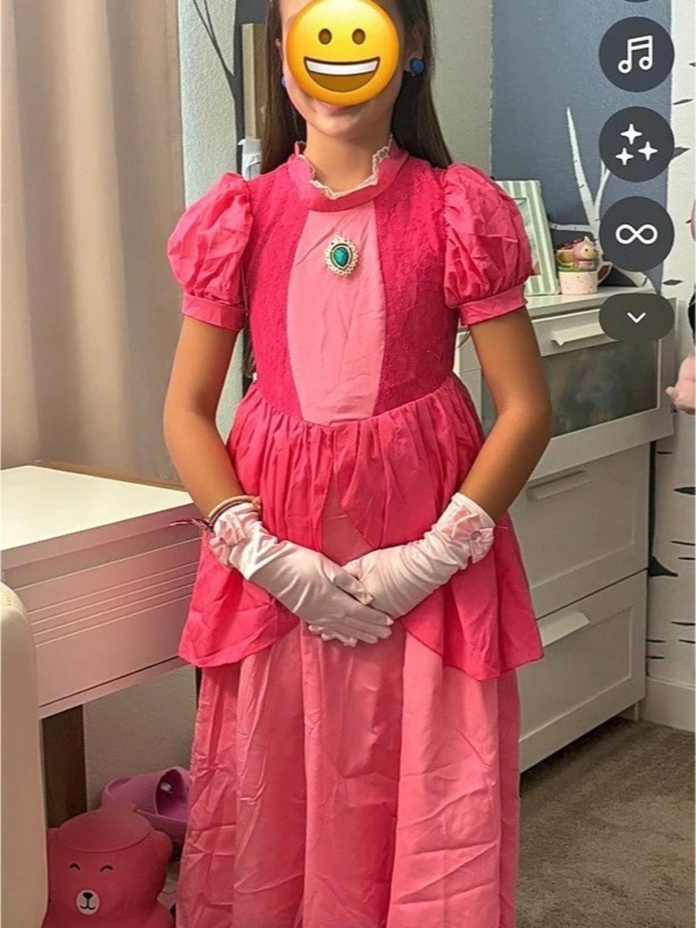 Princess Peach Costume Size 8